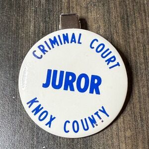 Knox County Criminal Court Juror Badge Clip On Button